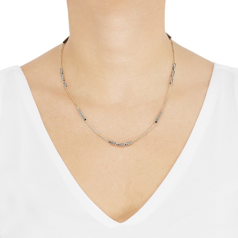 Main Image 3 of Italia D'Oro Triangle Chain Necklace 14K Yellow Gold 19"