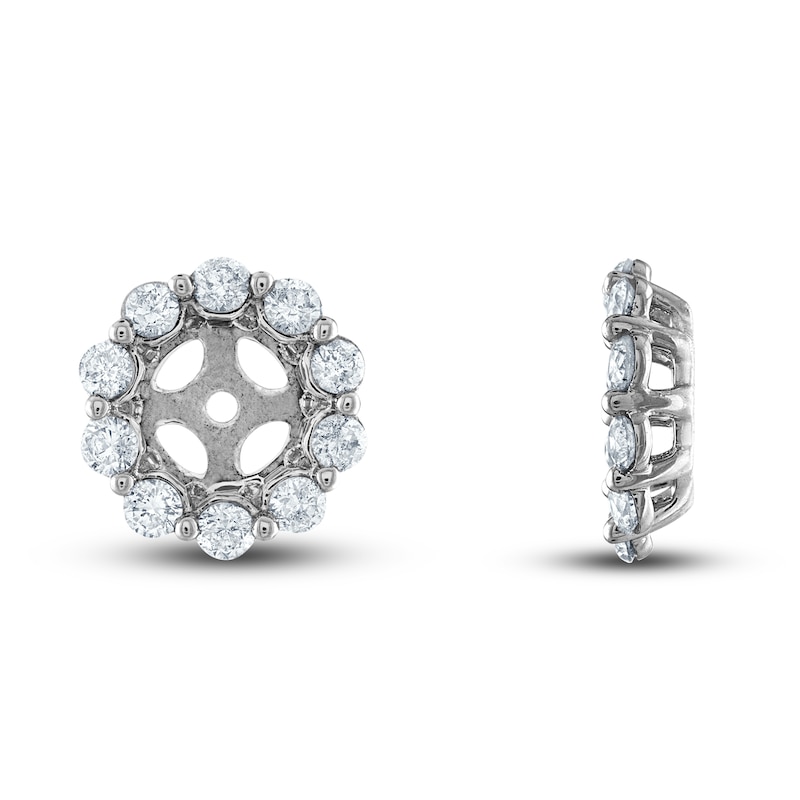 Main Image 2 of Diamond Halo Stud Earring Jackets 1/2 ct tw Round 14K White Gold (Jacket Only)