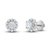 Thumbnail Image 2 of Diamond Halo Stud Earring Jackets 1/2 ct tw Round 14K White Gold