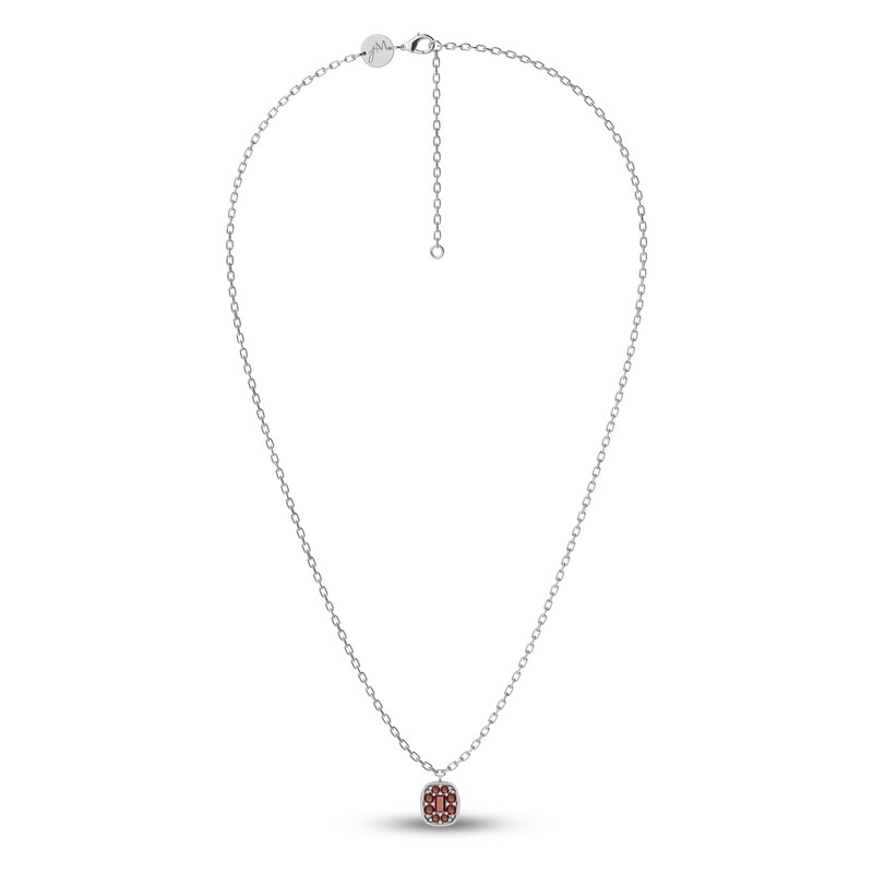 Main Image 2 of Juliette Maison Natural Garnet Pendant Necklace 10K White Gold