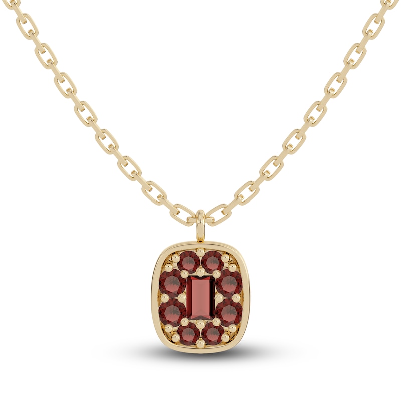 Main Image 1 of Juliette Maison Natural Garnet Pendant Necklace 10K Yellow Gold