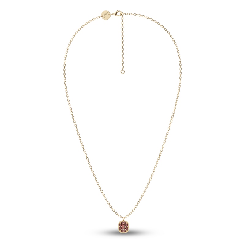 Main Image 2 of Juliette Maison Natural Garnet Pendant Necklace 10K Yellow Gold