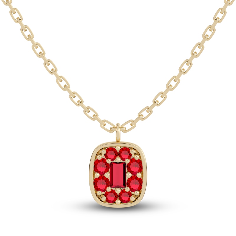 Main Image 1 of Juliette Maison Natural Ruby Pendant Necklace 10K Yellow Gold