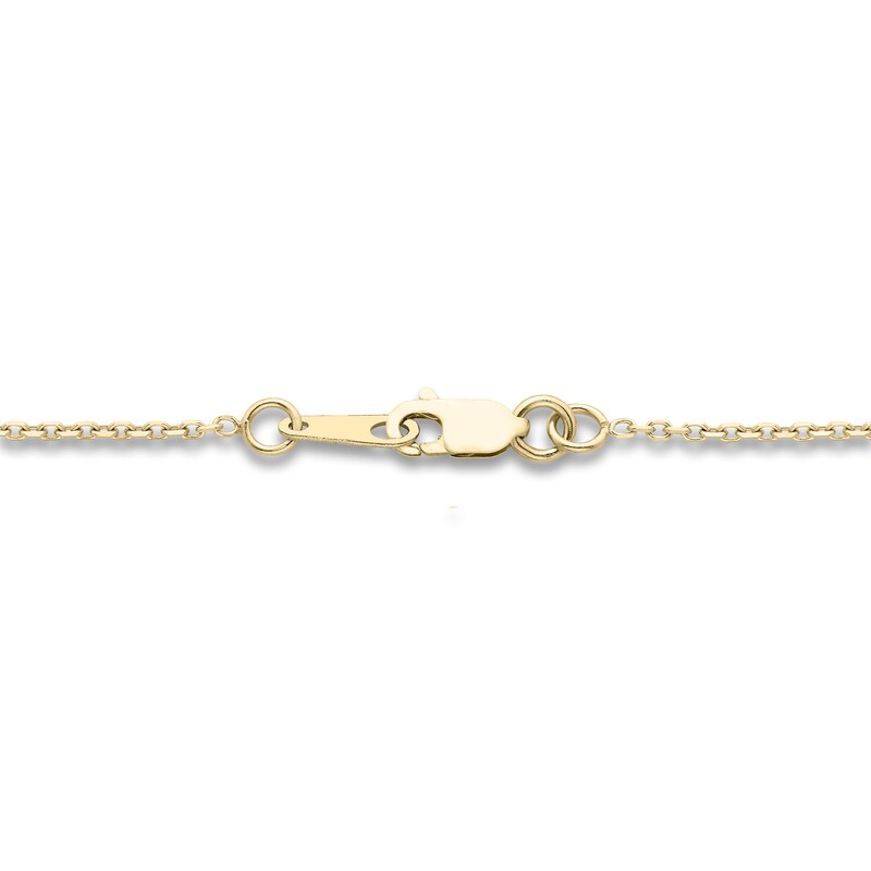 Main Image 3 of Diamond Initial B Pendant Necklace 1/10 ct tw Round 10K Yellow Gold 18"