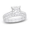 Thumbnail Image 1 of Lab-Grown Diamond Bridal Set 3 ct tw Princess/Round 14K White Gold
