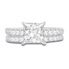 Thumbnail Image 3 of Lab-Grown Diamond Bridal Set 3 ct tw Princess/Round 14K White Gold