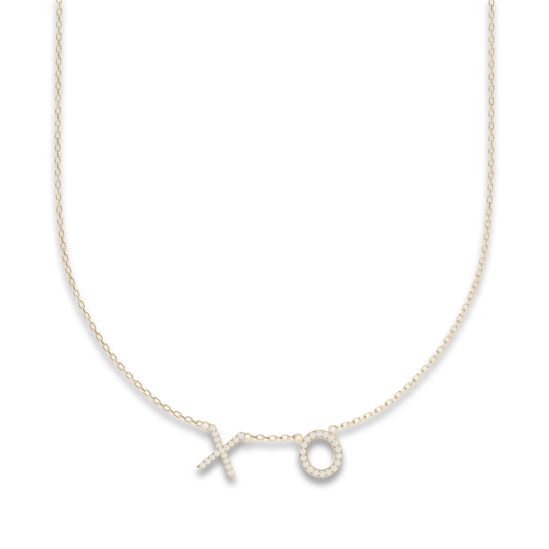 Main Image 1 of Juliette Maison Diamond Station Name Necklace 1/4 ct tw Round 10K Yellow Gold