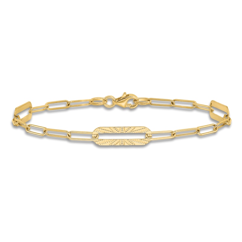 Main Image 3 of High-Polish Oval Link Bracelet 14K Yellow Gold 7"