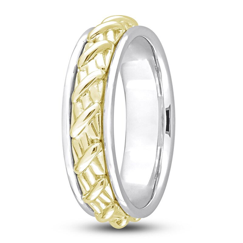 Main Image 2 of Y-Knot Men's Wedding Band 14K Two-Tone Gold 6.5mm