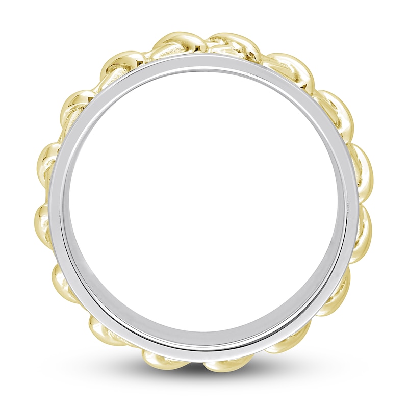 Main Image 3 of Y-Knot Men's Wedding Band 14K Two-Tone Gold 6.5mm