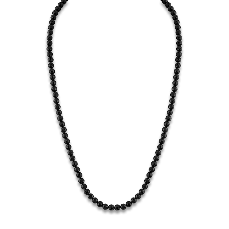 Main Image 2 of 1933 by Esquire Men's Natural Black Spinel Necklace Sterling Silver 24"