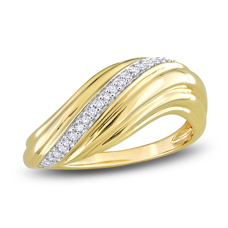 Main Image 1 of Diamond Swirl Ring 1/10 ct tw Round 14K Yellow Gold