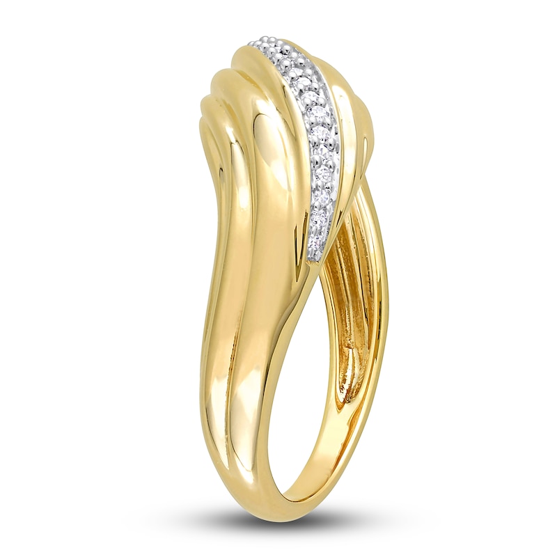 Main Image 2 of Diamond Swirl Ring 1/10 ct tw Round 14K Yellow Gold