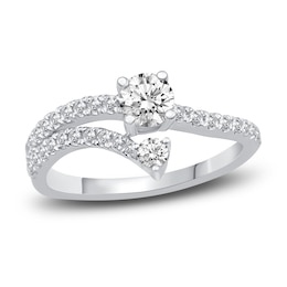 Diamond 2-Stone Ring 5/8 ct tw Round 14K White Gold