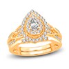 Thumbnail Image 1 of Diamond Twist Bridal Set 3/4 ct tw Pear/Round 14K Yellow Gold