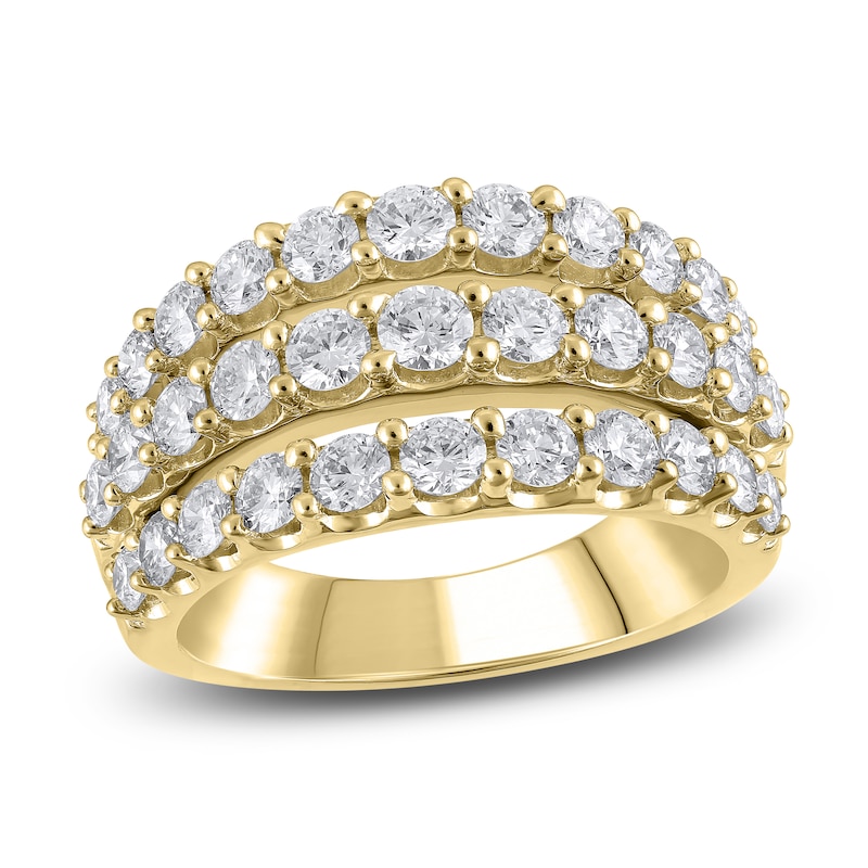 Lab-Grown Diamond Multi Row Anniversary Band 2 ct tw Round 14K Yellow Gold