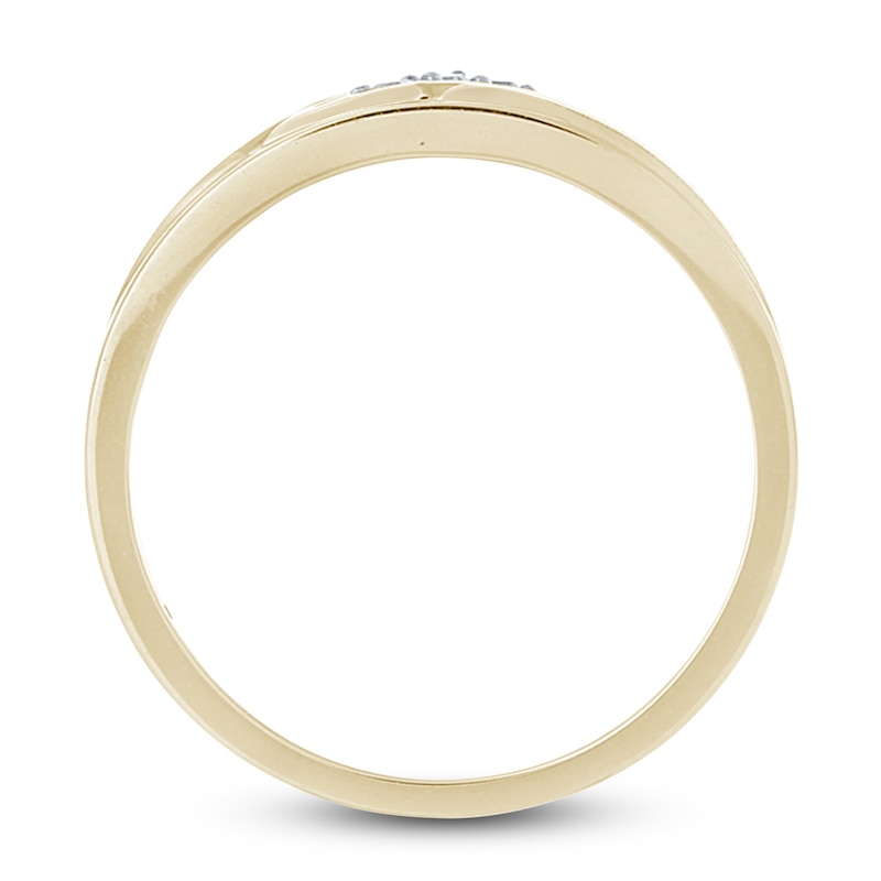 Main Image 2 of Men's Diamond Wedding Band 1/10 ct tw Round 14K Yellow Gold