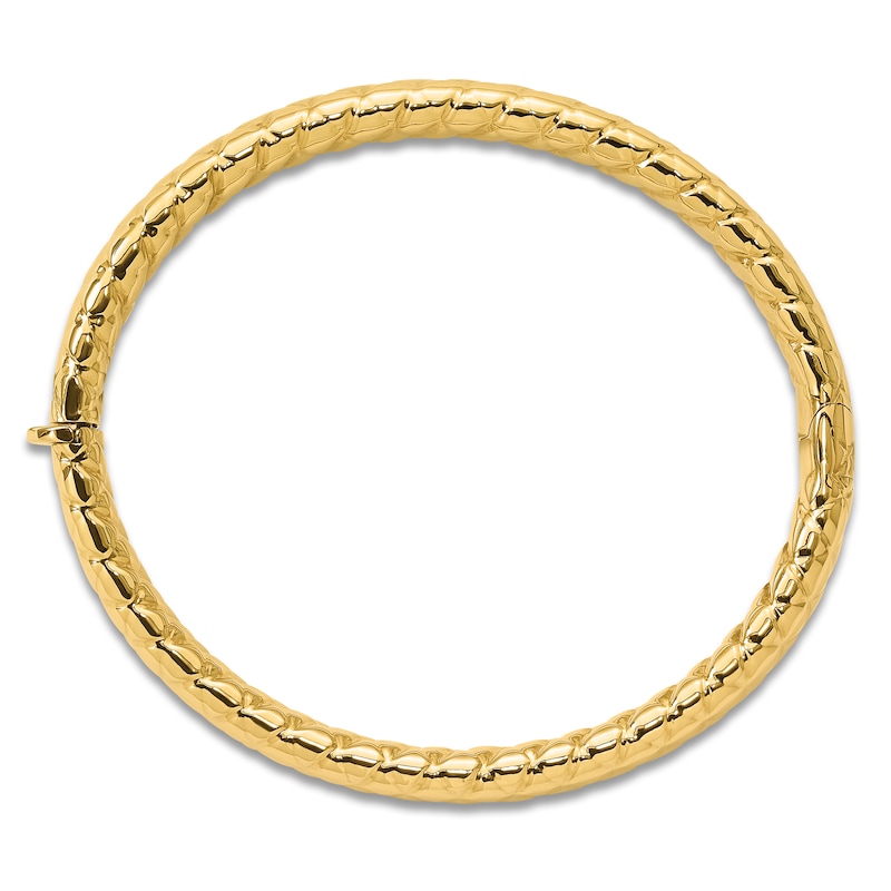 Main Image 2 of Textured Bangle Bracelet 14K Yellow Gold 7.8mm