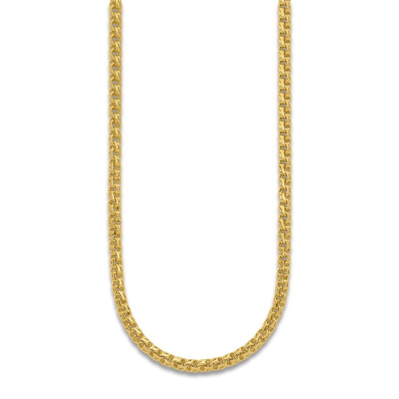 Main Image 2 of High-Polish Double Curb Chain Necklace 24K Yellow Gold 20" 4.4mm