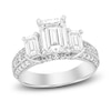 Thumbnail Image 0 of Diamond Engagement Ring 3-1/2 ct tw Emerald/Round Platinum