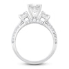 Thumbnail Image 1 of Diamond Engagement Ring 3-1/2 ct tw Emerald/Round Platinum