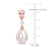 Thumbnail Image 2 of Freshwater Cultured Pearl & Natural Morganite Drop Earrings 1/20 ct tw Diamonds 14K Rose Gold