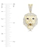 Thumbnail Image 2 of Men's Diamond & Lab Created Ruby Lion Charm 1/2 ct tw Round 10K Yellow Gold