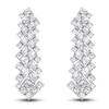 Thumbnail Image 0 of Round & Emerald-Cut Lab-Created Diamond Drop Earrings 8-1/2 ct tw 14K White Gold