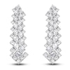 Thumbnail Image 1 of Round & Emerald-Cut Lab-Grown Diamond Drop Earrings 8-1/2 ct tw 14K White Gold