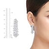 Thumbnail Image 3 of Round & Emerald-Cut Lab-Created Diamond Drop Earrings 8-1/2 ct tw 14K White Gold