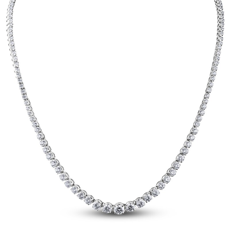 Main Image 1 of Diamond Tennis Necklace 15ct tw 14K White Gold
