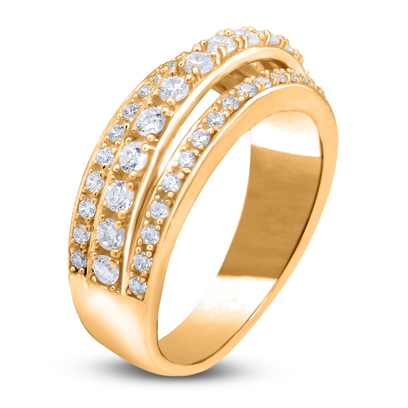Main Image 2 of Diamond Triple Row Anniversary Band 3/4 ct tw Round 14K Yellow Gold