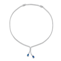 Le Vian Couture Pear-Shaped Natural Blue Sapphire Dangle Necklace 1-1/3 ct tw Diamonds 18K Vanilla Gold