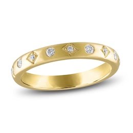 Diamond Pave Wedding Band 1/6 ct tw 14K Yellow Gold 3.2mm