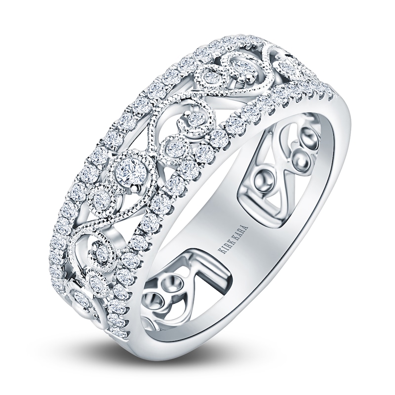 Main Image 2 of Kirk Kara Round Diamond 1/2 ct tw Wide Lace Wedding Band Platinum