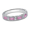 Thumbnail Image 1 of Kirk Kara Natural Pink Sapphire & Diamond Wedding Band 1/20 ct tw 18K White Gold