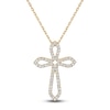 Thumbnail Image 1 of Diamond Cross Necklace 1/3 ct tw 10K Yellow Gold 18"