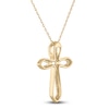Thumbnail Image 3 of Diamond Cross Necklace 1/3 ct tw 10K Yellow Gold 18"
