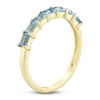 Thumbnail Image 2 of Baguette-Cut Natural Swiss Blue Topaz Stackable Ring 10K Yellow Gold