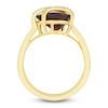 Thumbnail Image 2 of Pear-Shaped Natural Garnet & Diamond Crossover Ring 1/15 ct tw 14K Yellow Gold