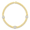 Thumbnail Image 1 of Multi-Diamond Station Miami Cuban Curb Chain Bracelet 1/4 ct tw 10K Yellow Gold 7.5"