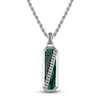Thumbnail Image 1 of 1933 by Esquire Men's Natural Malachite & Green Onyx Necklace Sterling Silver 22"