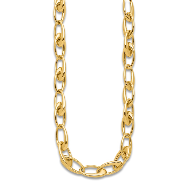Main Image 1 of Blue Nile X Jared Tapered Oval Link Necklace 14K Yellow Gold 18"