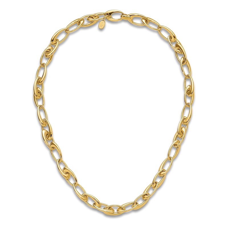 Main Image 3 of Blue Nile X Jared Tapered Oval Link Necklace 14K Yellow Gold 18"