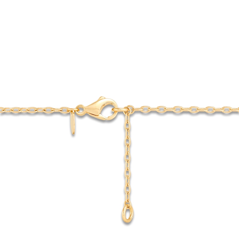 Main Image 4 of Italia D'Oro Satin-Finish Flower Necklace 14K Yellow Gold 18"