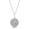 Thumbnail Image 1 of Diamond Dragonfly Medallion Necklace 1/4 ct tw Sterling Silver 18"