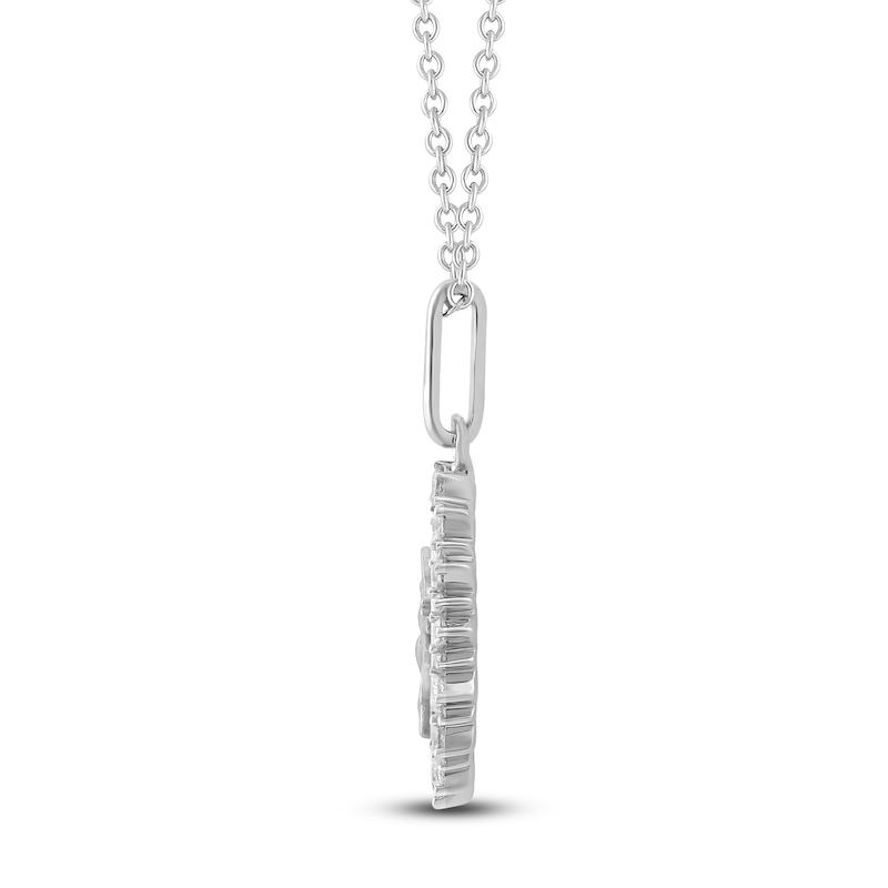 Main Image 3 of Diamond Dragonfly Medallion Necklace 1/4 ct tw Sterling Silver 18"