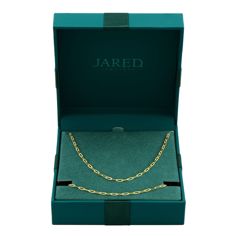 Main Image 1 of Italia D'Oro Hollow Paperclip Chain Necklace & Bracelet Set 14K Yellow Gold