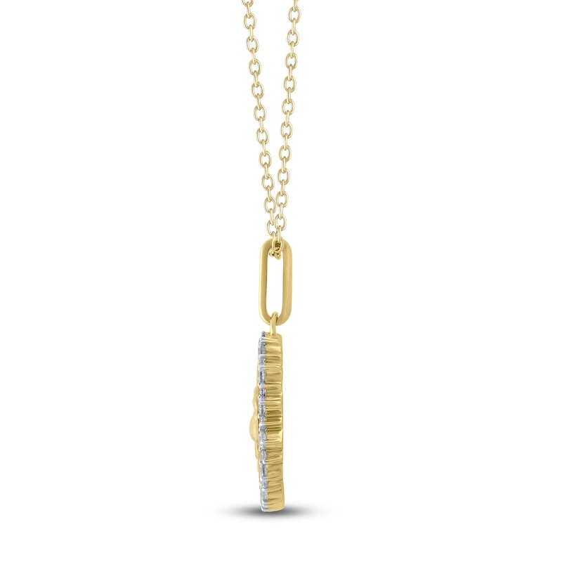 Main Image 3 of Diamond Zodiac Cancer Medallion Necklace 1/3 ct tw 10K Yellow Gold 18"
