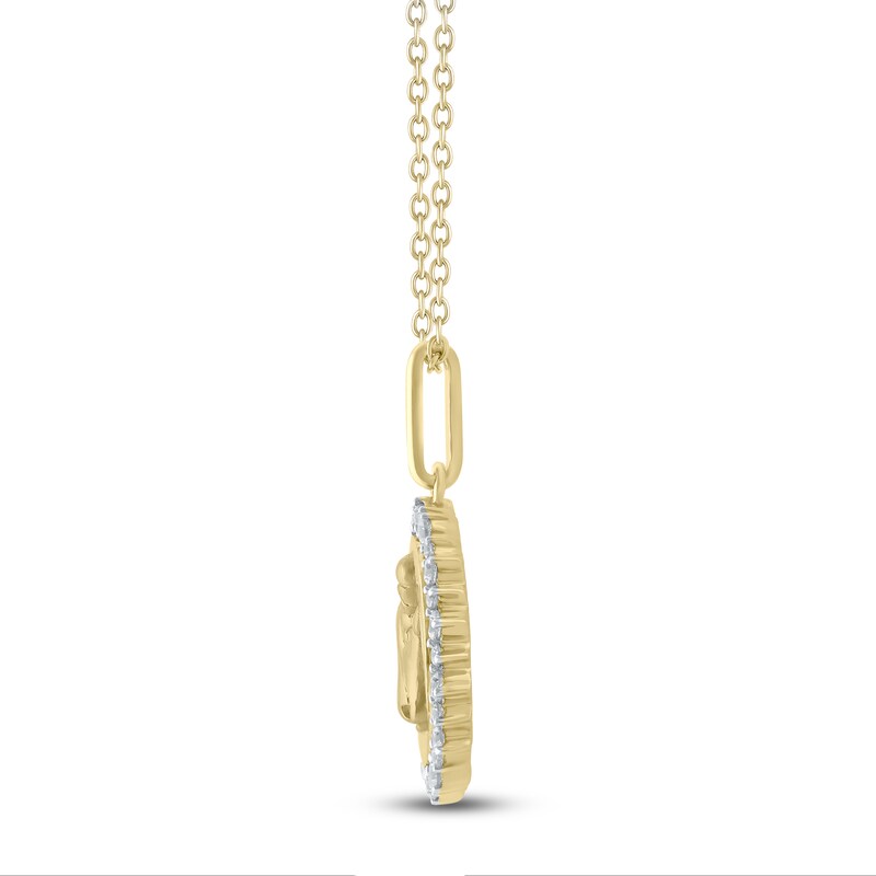 Main Image 3 of Diamond Zodiac Taurus Medallion Necklace 1/3 ct tw 10K Yellow Gold 18"